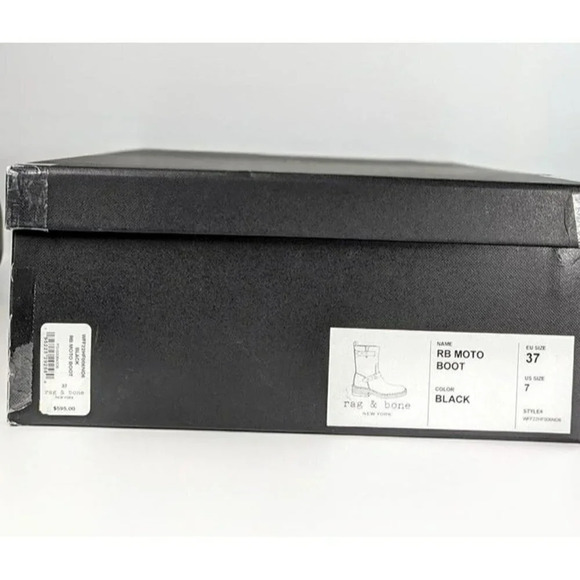 Rag & Bone Women's RB Moto Studded Pull On Boots Black Size 7 (MSRP $595) - Picture 10 of 10